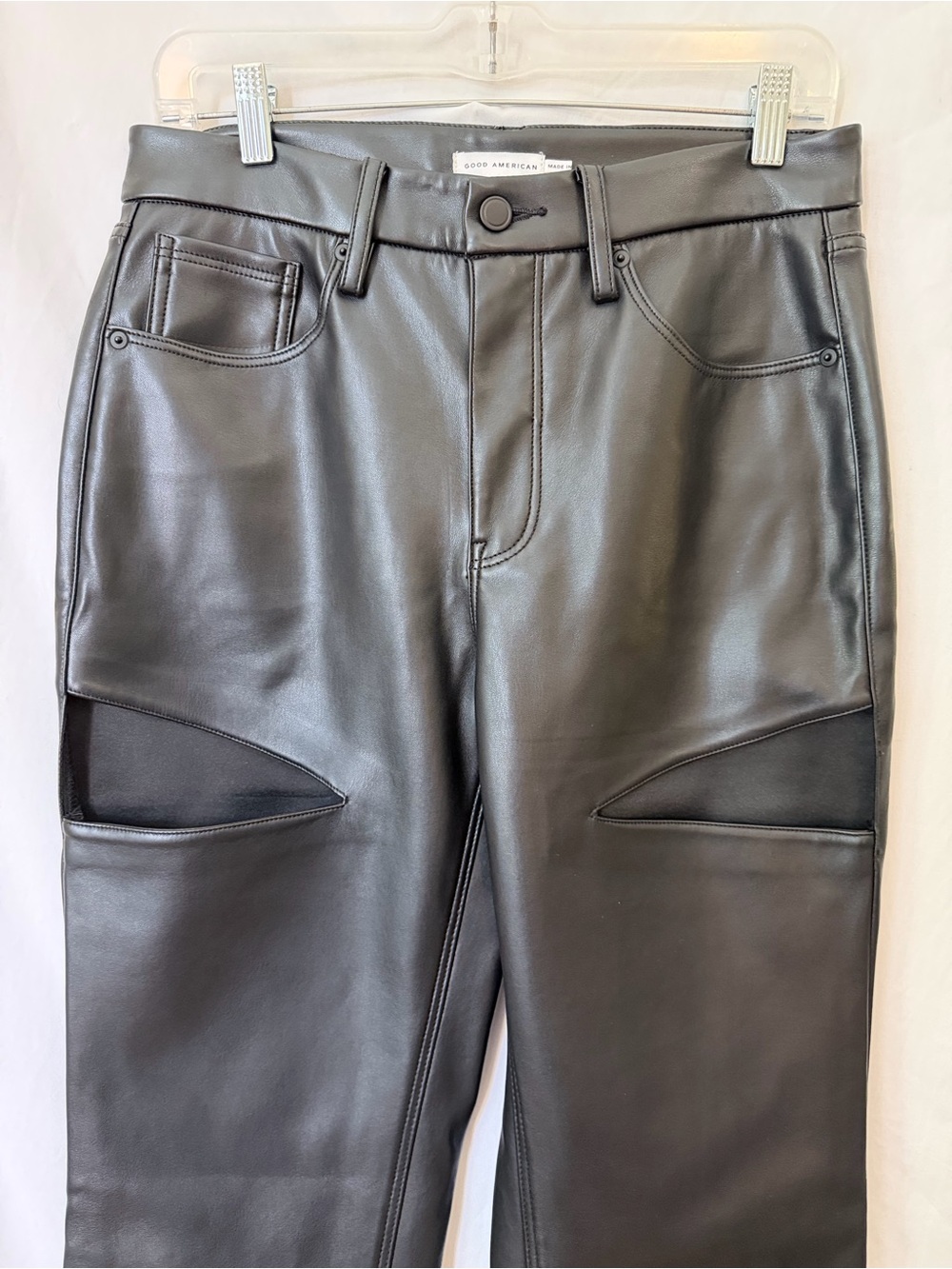 Biker Faux Leather Cutout Moto Pants Good American